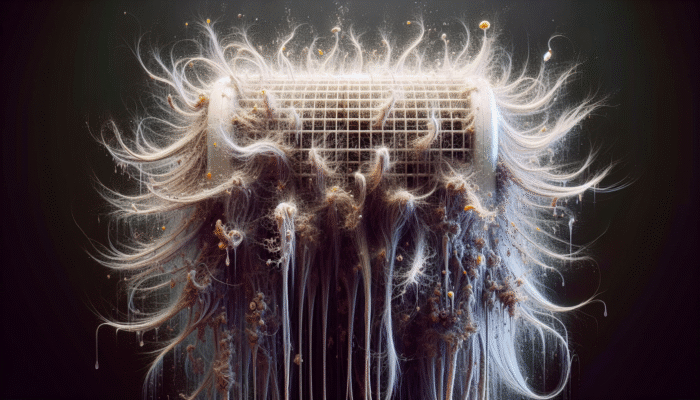 The Impact of Heaters on Hair Well-Being: Hair strands drying and frizzing due to heater's low-humidity effect.