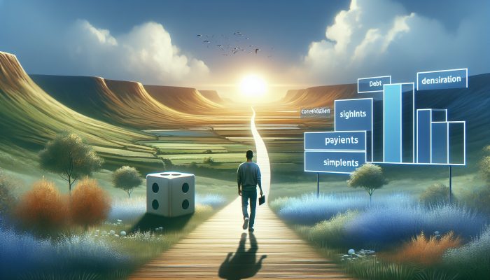 How Debt Consolidation Fails Without Discipline: UK Insights | DCL A person walking a clear path in a serene UK landscape, holding a key, symbolizing debt consolidation and financial recovery.