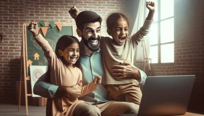 Men’s Health and Co-Parenting: A father actively involved in his children's activities, fostering their emotional and social growth.