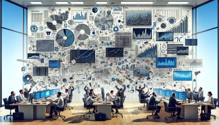 How to Recover from Consolidation Mistakes: UK Guide | DCL How to Recover from Consolidation Mistakes: A chaotic office with mismatched data charts, frustrated workers trying to synchronize financial records on screens.