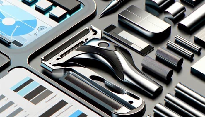 Big Kizzy razors with precision blades cutting through materials, showcasing efficiency and design.